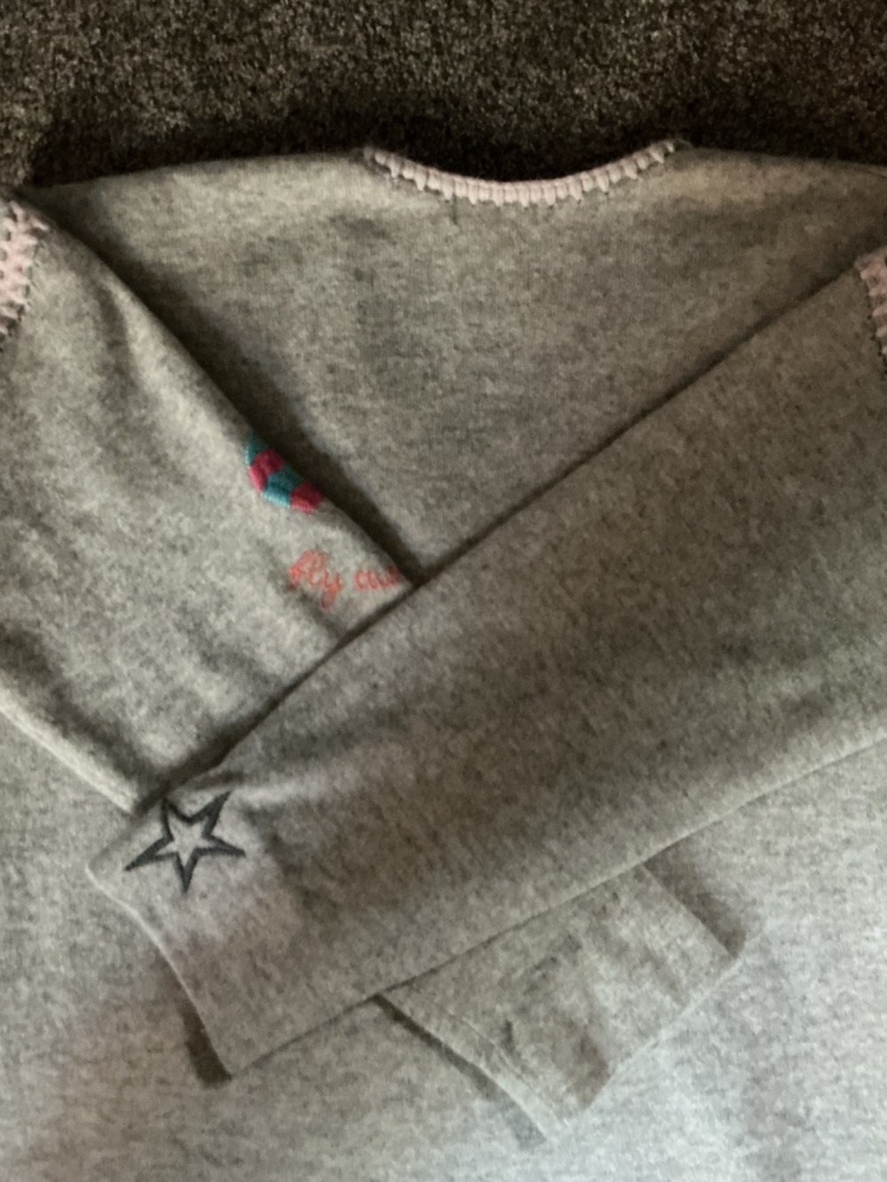 Johnny Was Cashmere Gray Sweater with Embroidery Size L - Picture 5 of 16